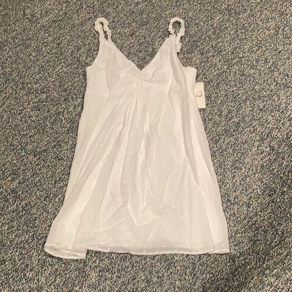 Sam & Libby Swiss Polka Dot White Dress